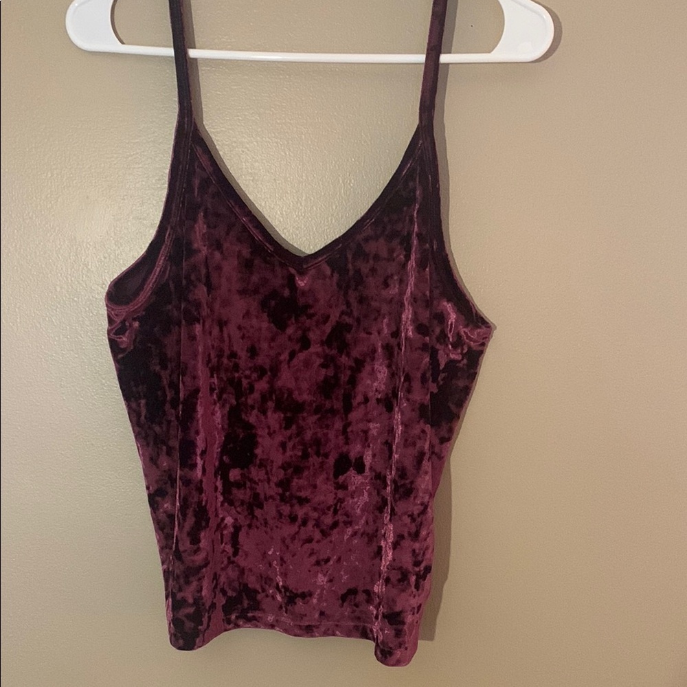 💛$15 PINK Victoria's Secret Velvet Maroon Cami